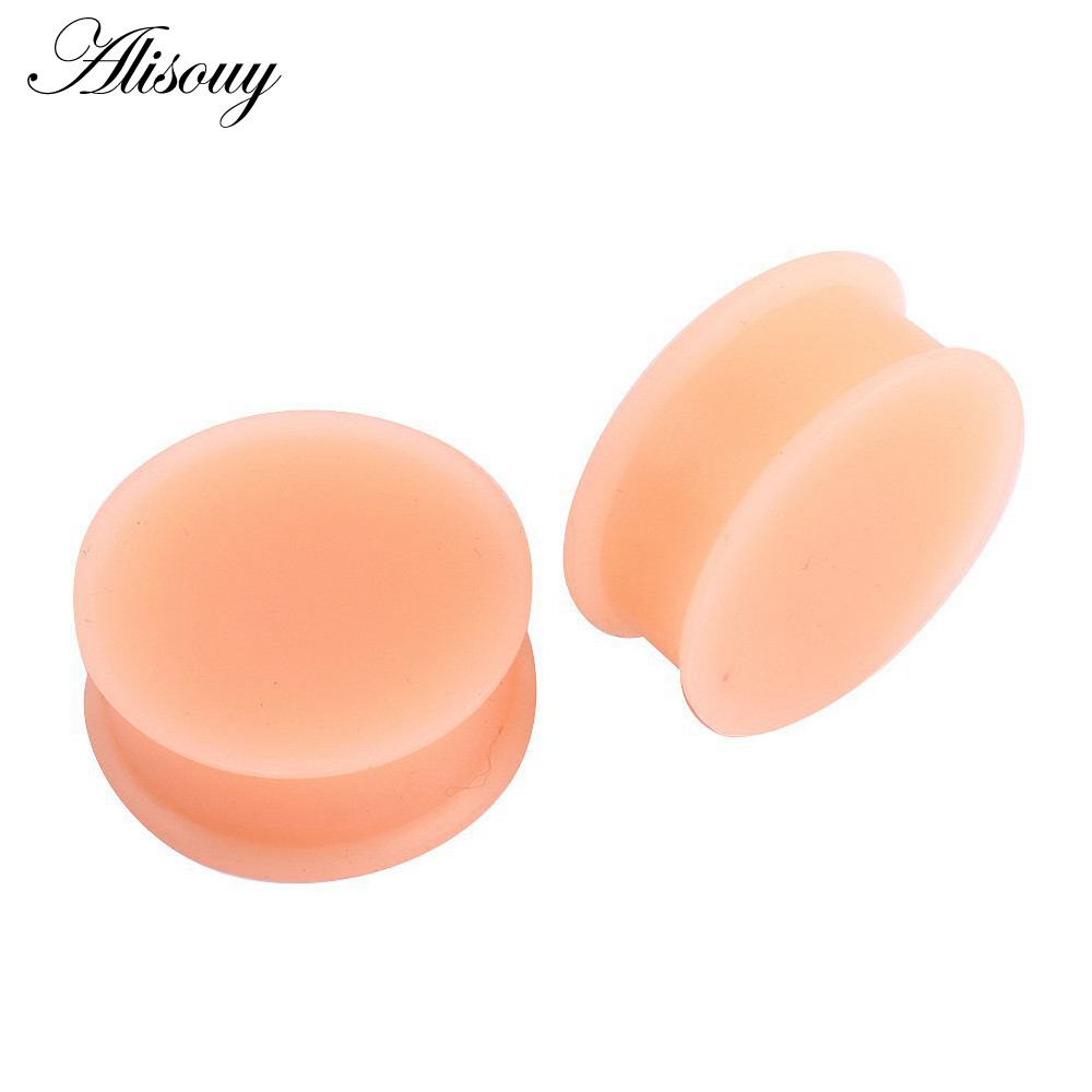 Alisouy Set 2 Nút Silicon Bịt Lỗ Xỏ Khuyên Tai Bằng silicone Dẻo