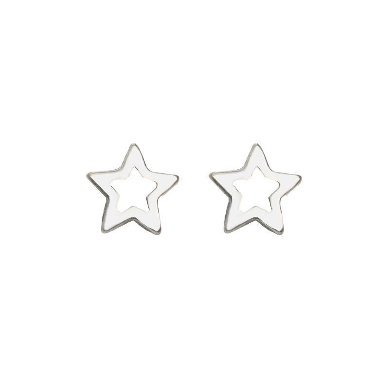 🌺Khuyên tai mạ bạc 925 mặt hình trái tim/ ngôi sao nhỏ xinh đơn giản thanh lịch dành cho nữ