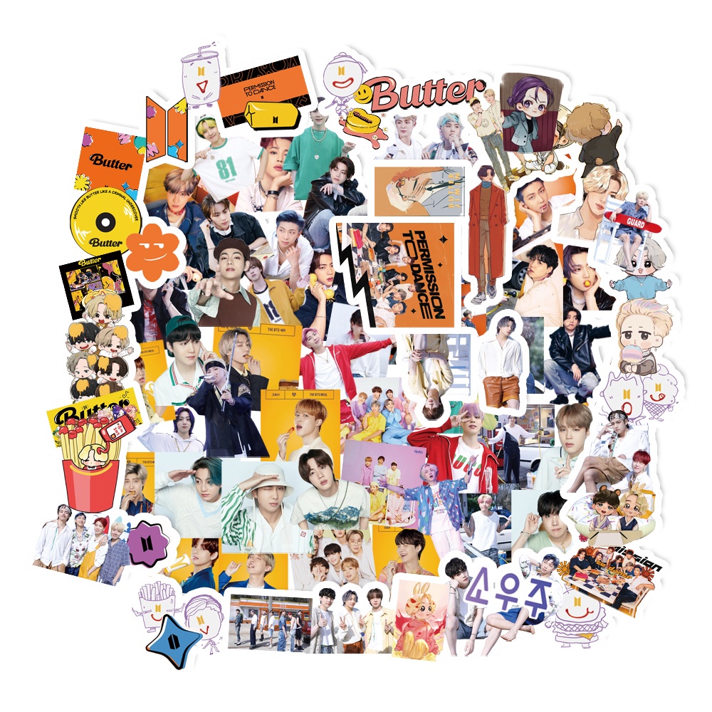 Set 94 Miếng Dán Hình BTS Trang Trí Dễ Thương