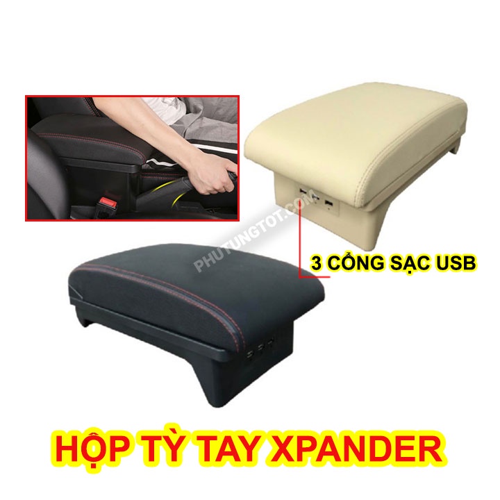 Hộp tỳ tay Xpander cho ô tô xe hơi tích hợp 3 cổng sạc USB bảo hành 12 tháng