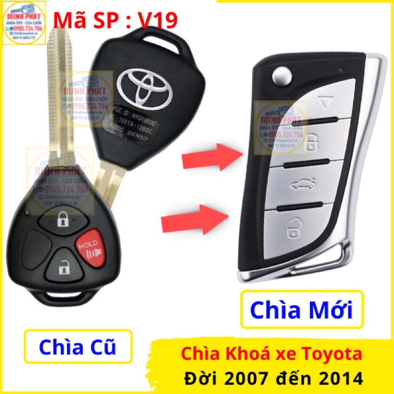 Chìa khoá xe Toyota Innova, Hilux, Fortuner, Altis, Vios