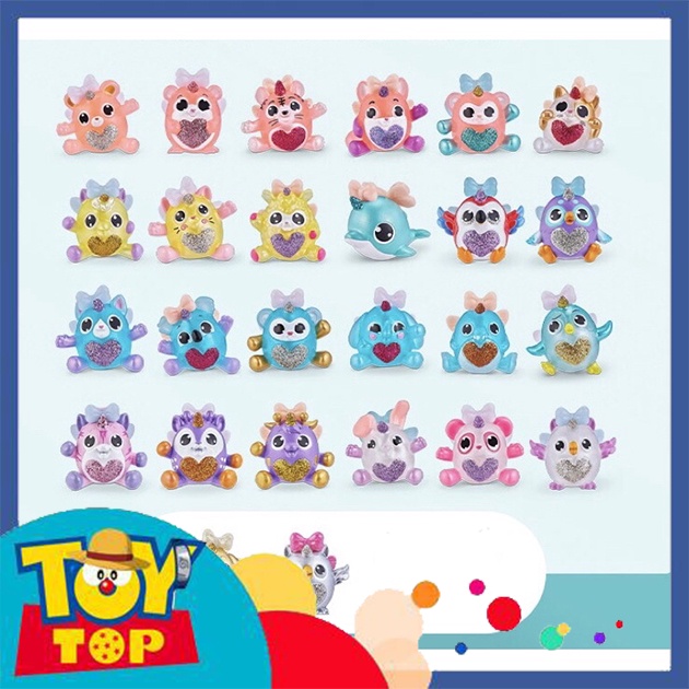 Đồ chơi bộ 4 quả trứng kỳ lân mini ngẫu nhiên Series 2 random bất ngờ Rainbocorns Itzy Glitzy mùa 2 chính hãng Zuru
