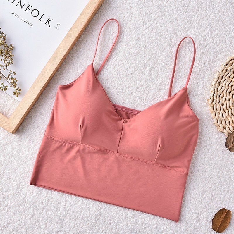 Áo Bra Dây Hot Trend 2020, Bralette Su Mút Mỏng - Áo Bra Tập Thể Thao 2 Dây Nhiễn Su Non Siêu Mát