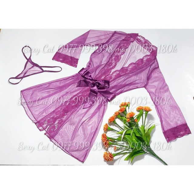Áo khoác ngủ kèm quần lọt khe sexy - SBT082 - Có ảnh thật | BigBuy360 - bigbuy360.vn