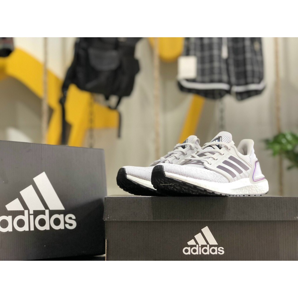 ( HỘP + GIẤY GÓI) Giày thể thao ULTRA BOOST 2021 grey Xám gót tím đế đen Ultra boost UB 6.0 | BigBuy360 - bigbuy360.vn