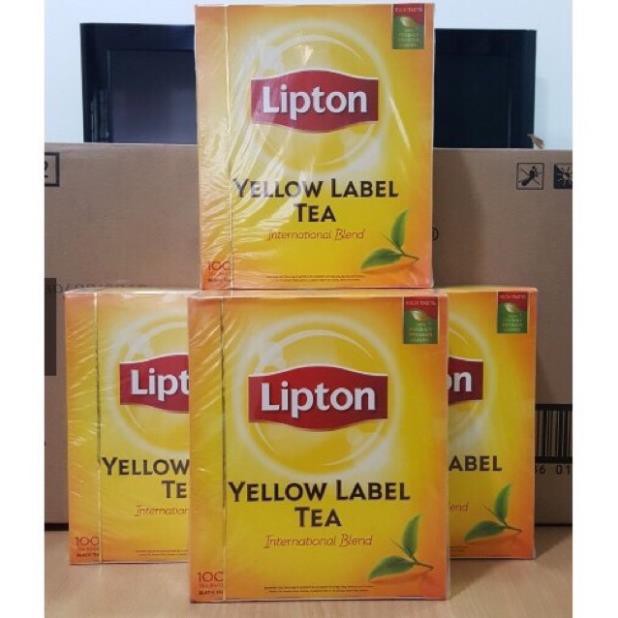 ( KIBO ) Hộp 100 Túi Trà Lipton Nhãn Vàng 100x2g