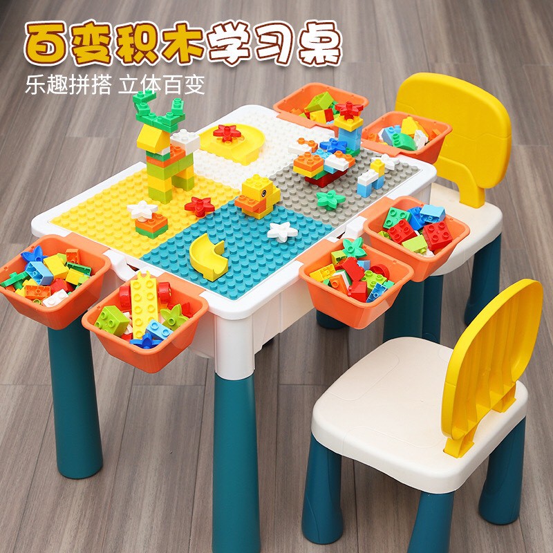 Bộ bàn ghế xây dựng lego đa năng bé trai & bé gái đồ chơi lắp ghép lợi ích trí thông minh