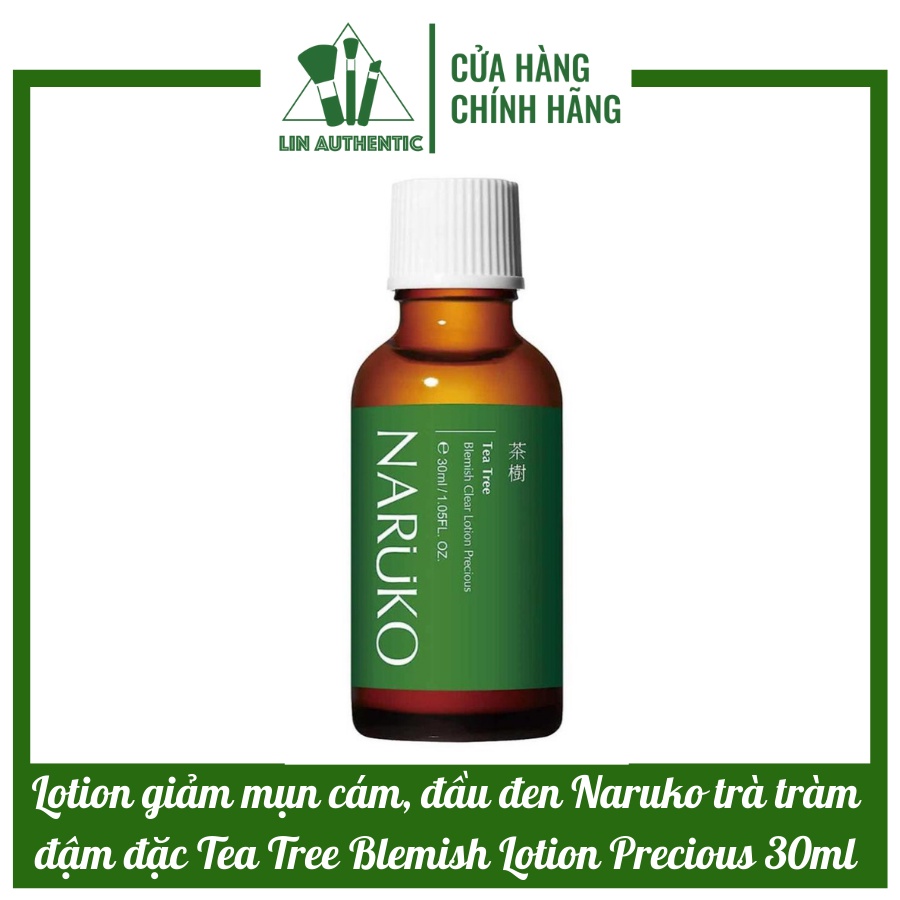 Lotion giảm mụn cám, đầu đen Naruko trà tràm đậm đặc Tea Tree Blemish Clear Lotion Precious 30ml