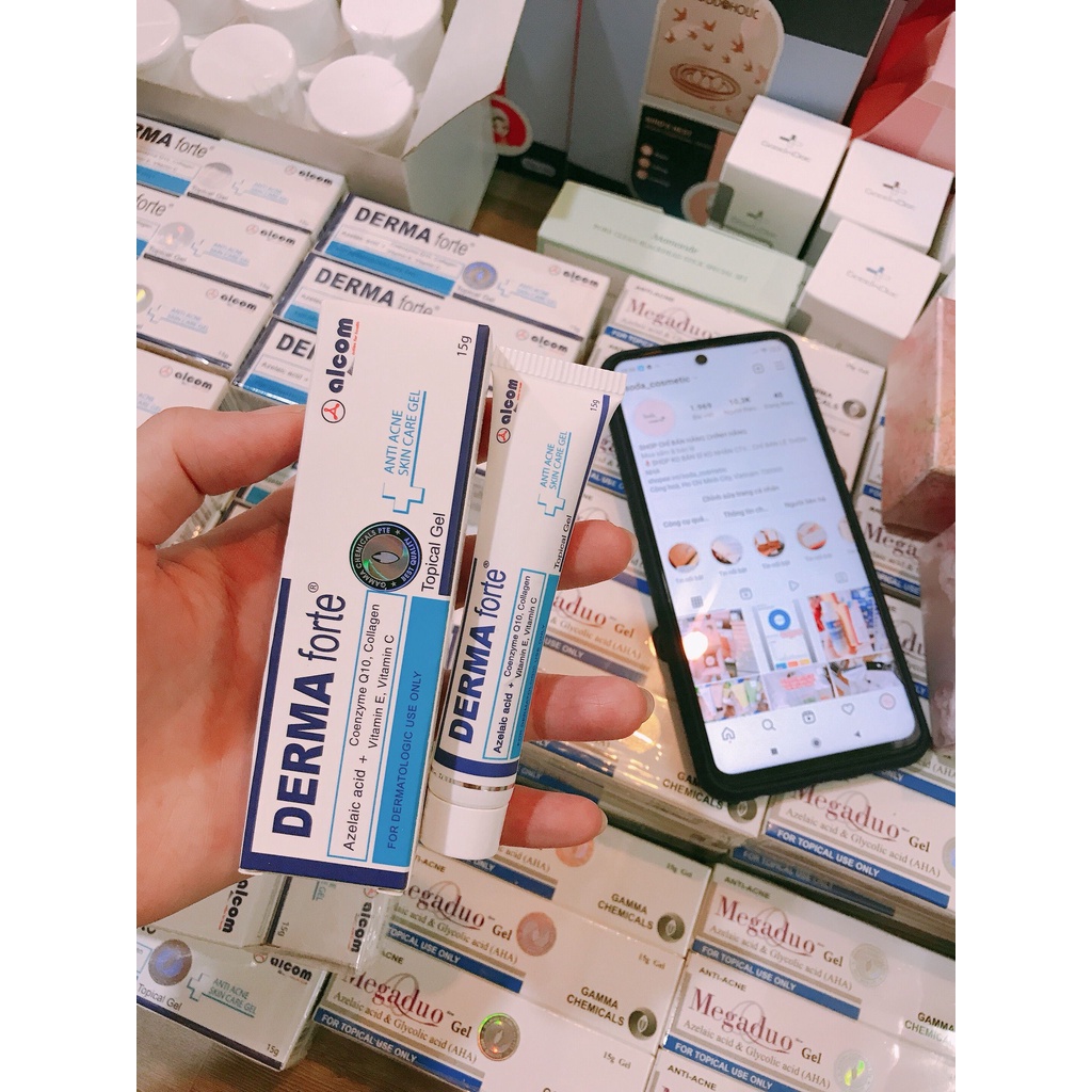 Gel giảm mụn, ngừa thâm sẹo, dưỡng trắng mịn da Gamma Derma Forte Gel 15g