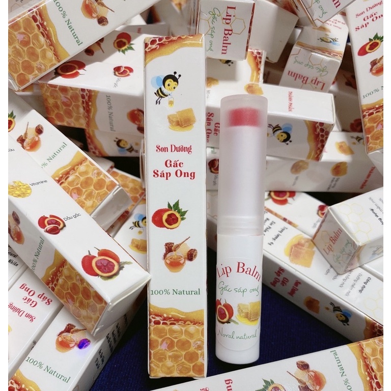 Son Dưỡng Môi Gấc Sáp Ong Dạng Thỏi , Dưỡng Siêu Mềm Kích Hồng Môi Sau Phun Xăm