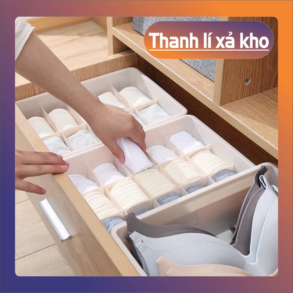 (Thanh Lý) Hộp Nhựa 15 Ngăn Đựng Vớ / Đồ Lót Tiện Lợi