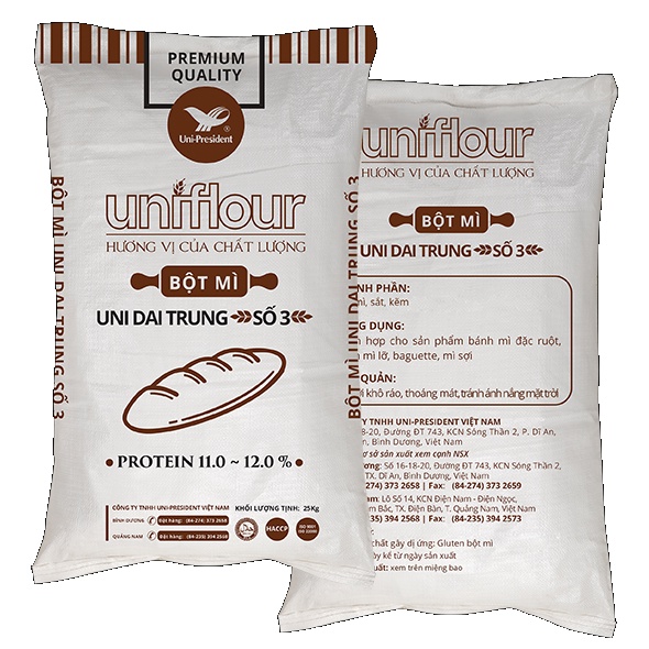 Bột mì dai trung Uniflour gói 40kg