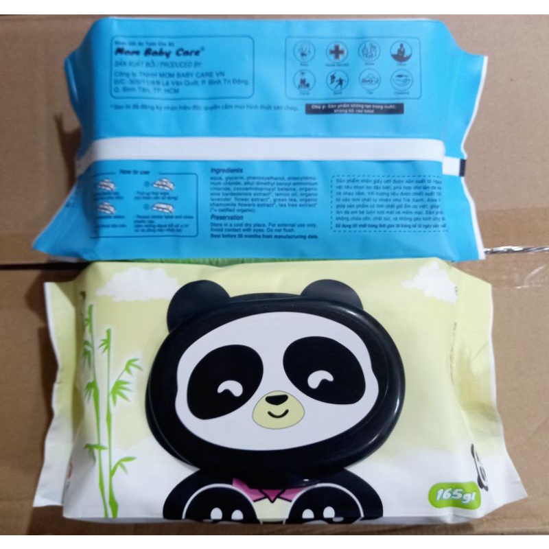 Khăn ướt Mom Baby Care 165gr Không Mùi Giấy Lớn
