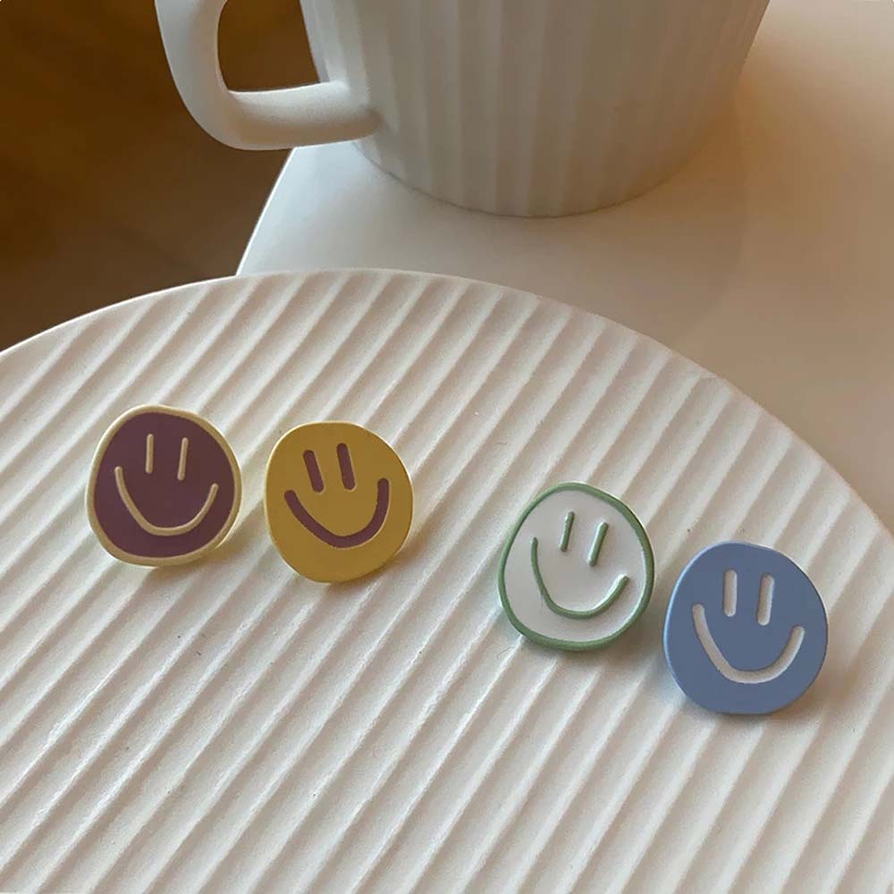 Khuyên Tai Nữ Trang Tạo Hình Mặt Cười Dễ Thương Nhiều Màu 2life