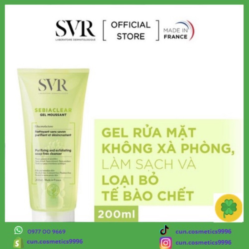 ✅[CHÍNH HÃNG][FreeShip + Quà 10k] Gel rửa mặt SVR Sebiaclear Gel Moussant dành cho da dầu 200ml | BigBuy360 - bigbuy360.vn