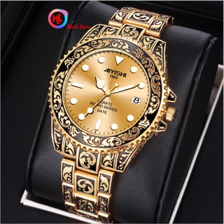 Đồng Hồ Nam AIYISHI 2021 Dây Đeo Bằng Thép Không Gỉ Dạ Quang Lịch Tự Động Chống Nước Thương Hiệu Sang Trọng