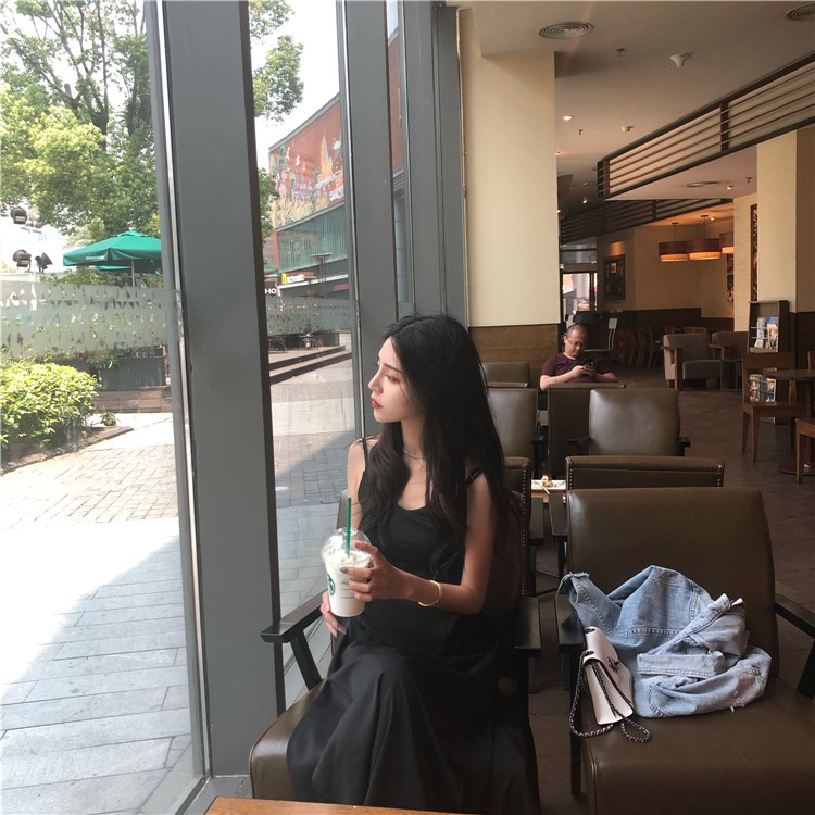 Đầm Maxi XIAOZHAINV 2 Dây Mảnh Form Dài Xẻ Tà | BigBuy360 - bigbuy360.vn