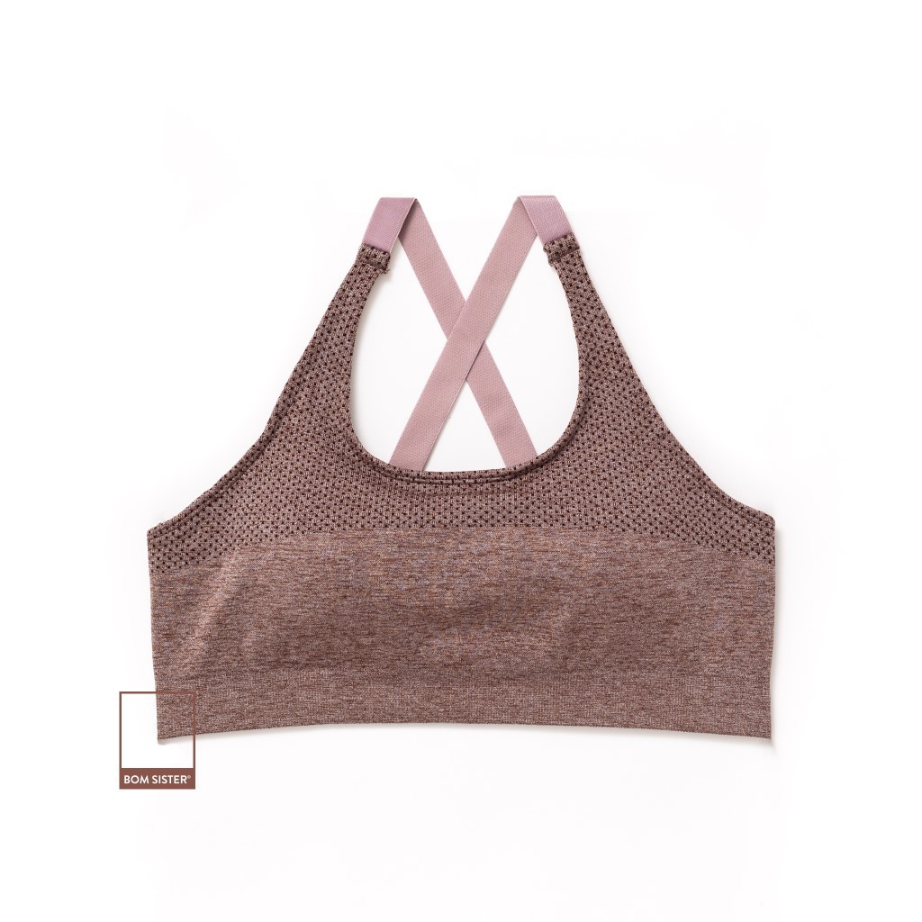 Áo lót thể thao mút mỏng cotton pha không gọng màu trơn nâng ngực tự nhiên BOM SISTER BR211 | BigBuy360 - bigbuy360.vn