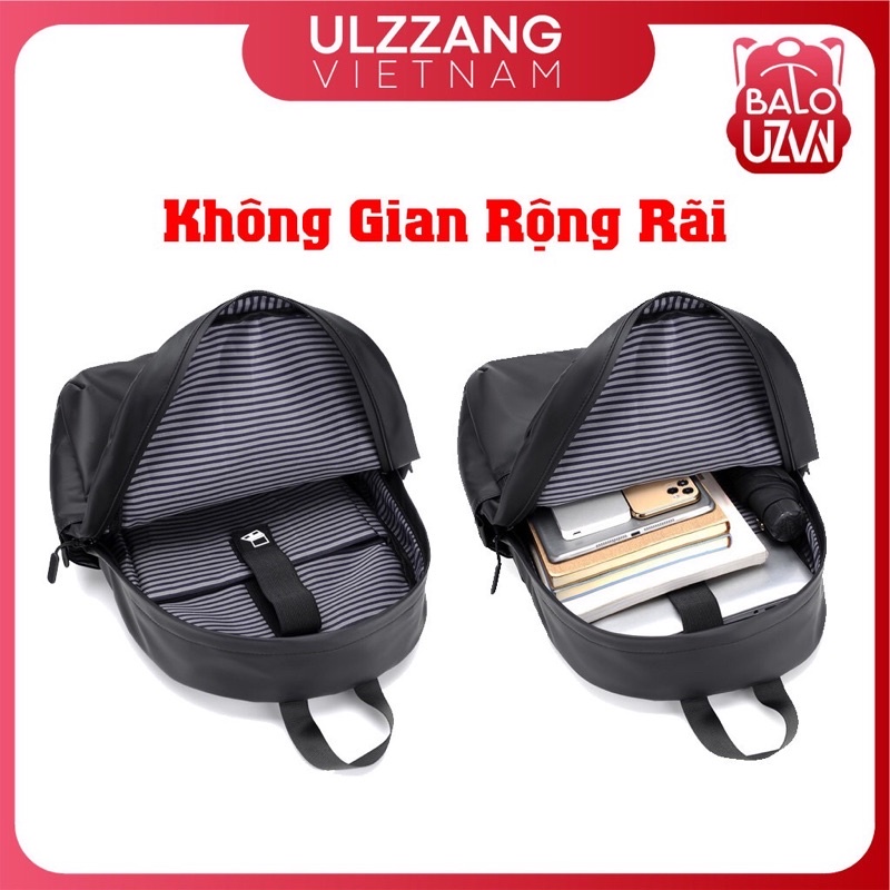 Balo đi học nam nữ Ulzzang basic chống nước, cặp sách laptop phong cách Unisex Hàn Quốc dành cho học sinh, sinh viên.