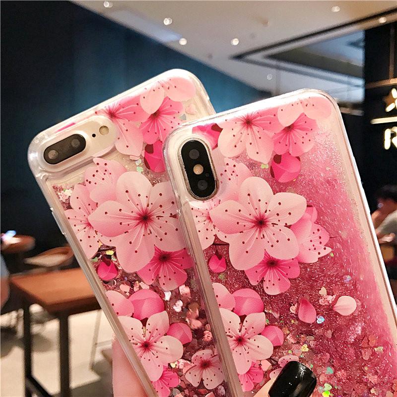 flower Liquid Case Samsung S8 S9 Plus S7 Edge S10 Note 8 9