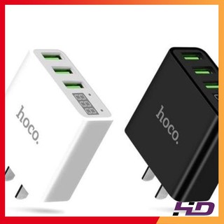 Củ sạc 3 cổng USB Hoco C15 có màn LED hiển thị đo dòng - Hàng Chính Hãng - Ổn định dòng cho Iphone/iPad/Android