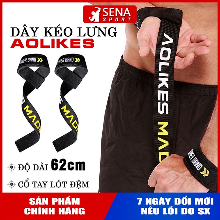 Dây kéo Lưng tập GYM, Lifting Straps hỗ trợ tập thể hình AOLIKES (1 Đôi)