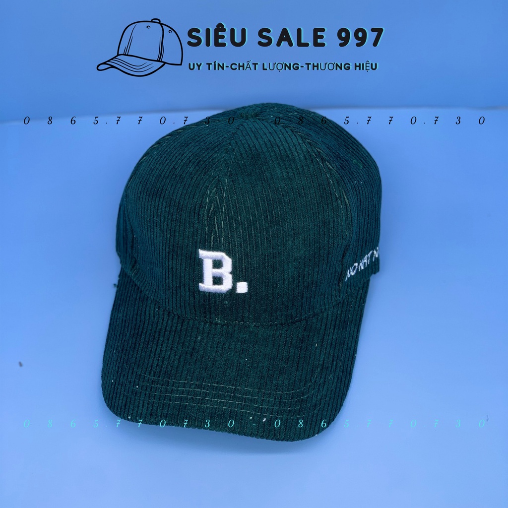 NÓN KẾT THÊU CHỮ CÁI, MŨ LƯỠI TRAI NHIỀU MÀU CHẤT NHUNG GÂN DÀY MỊN ĐẸP