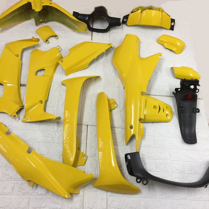 Bộ dàn áo xe WAVE alpha - Wave zx - wave 110 đời 2002-2006, nhựa nguyên sinh ABS màu  Full Vàng A1108