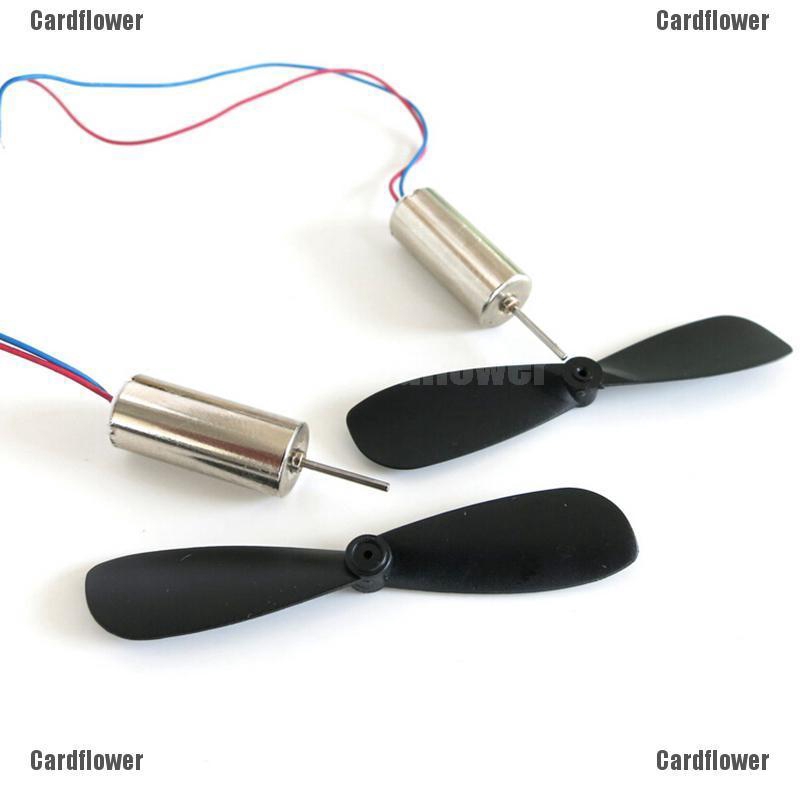 Bộ 2 Động Cơ Điện Không Lõi 3.7V 48000RPM + Cánh Quạt Cho RC