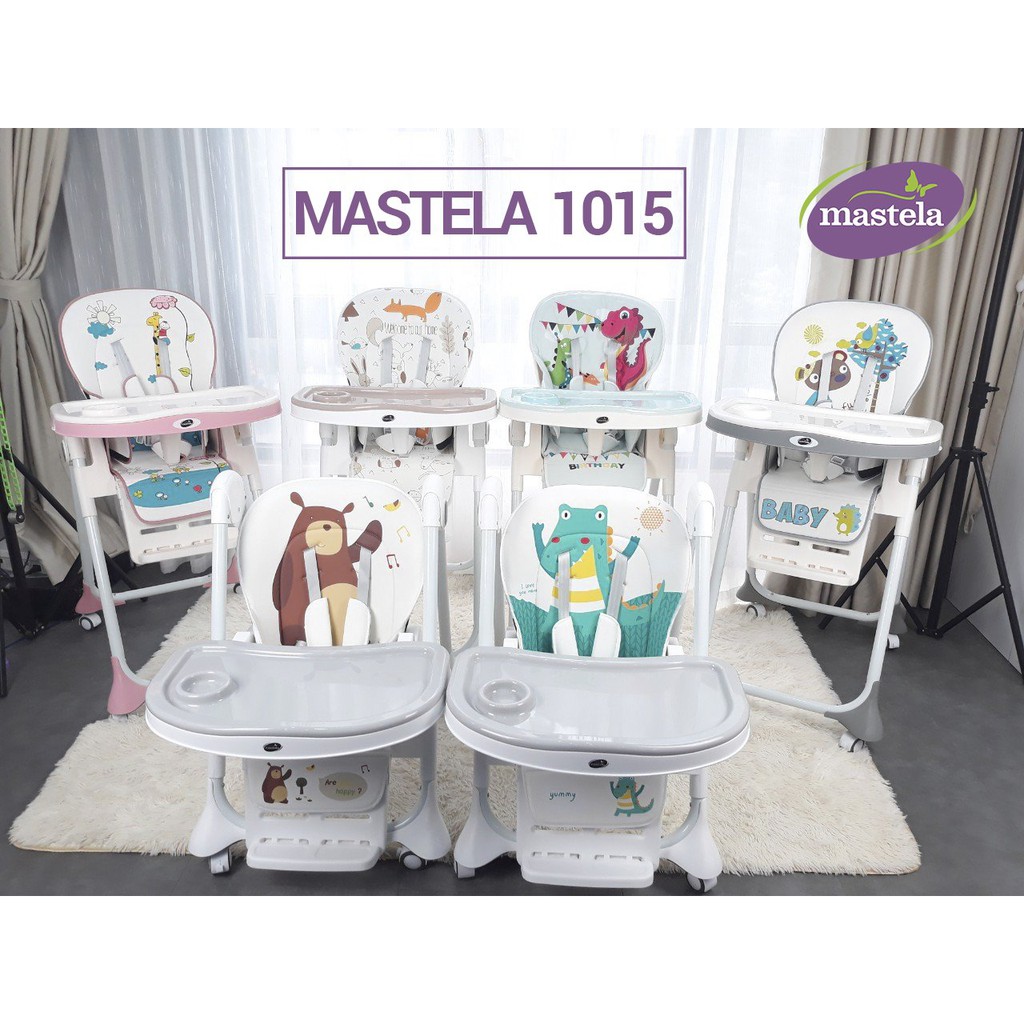 Ghế ăn dặm đa năng cho bé Mastela 1015 có 5 mức nâng hạ độ cao, 3 chế độ ngả, dùng cho bé từ 4 tháng tuổi