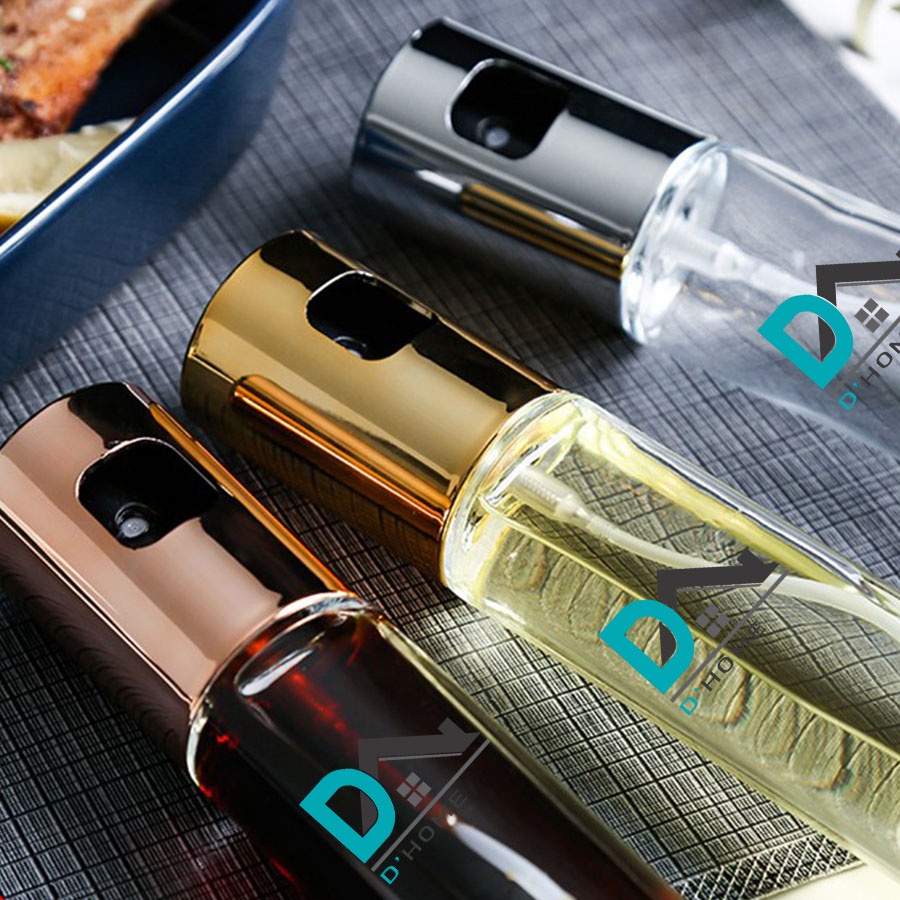 Bình Xịt Dầu Ăn Thuỷ Tinh, Chai Xịt Dầu Ăn Phun Sương Dhome 100ml - Dùng Cho Nồi Chiên Không Dầu, Các Món Nướng, Salad