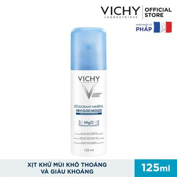 Xịt Khử Mùi Vichy DÉODORANT MINÉRAL Giàu Khoáng - Giúp Vùng Da Dưới Cánh Tay Khô Thoáng 125ml