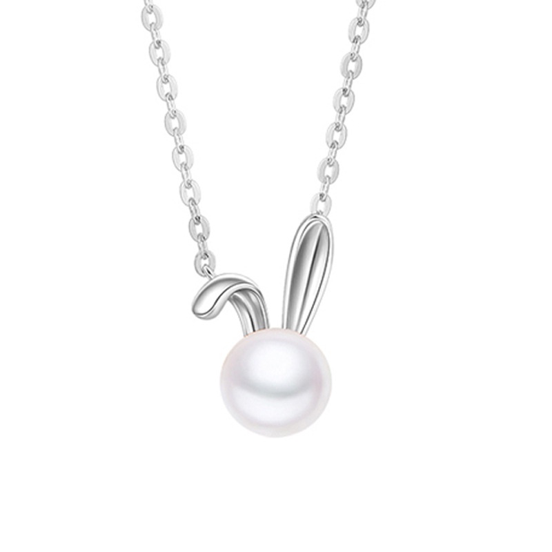 Vòng cổ Mặt Hình Thỏ Đính Ngọc Trai Dễ Thương