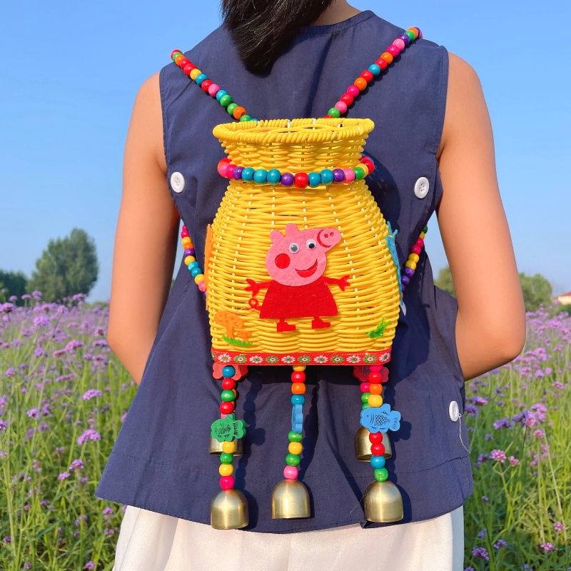 Giỏ Đan Tre / Nhựa Giả Mây Thủ Công Phong Cách Dân Tộc Dùng Làm Đạo Cụ Biểu Diễn