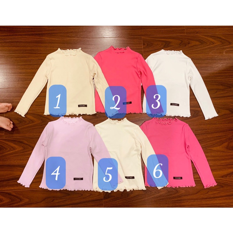 Áo thun gân Petite cổ bèo