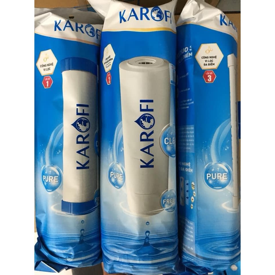 Bộ Lõi  Lọc Nước 123 Karofi { Chính hãng } _ Bộ Lọc Thô Loại Bỏ Cặn Bẩn Để Bảo Vệ Màng RO ( Vỏ Túi Mới )