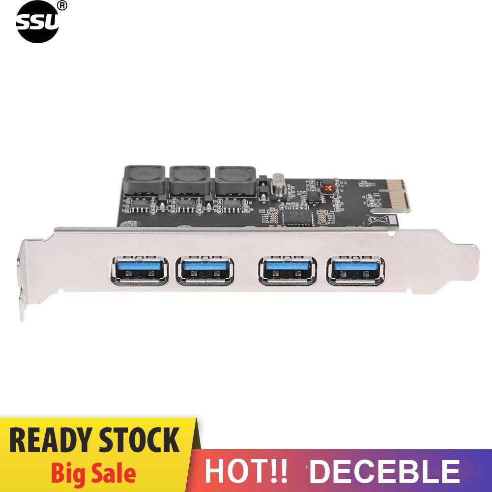 Bộ Chuyển Đổi Thẻ Pcie Mở Rộng Ssu U3V04S + 4 Cổng Usb 3.0