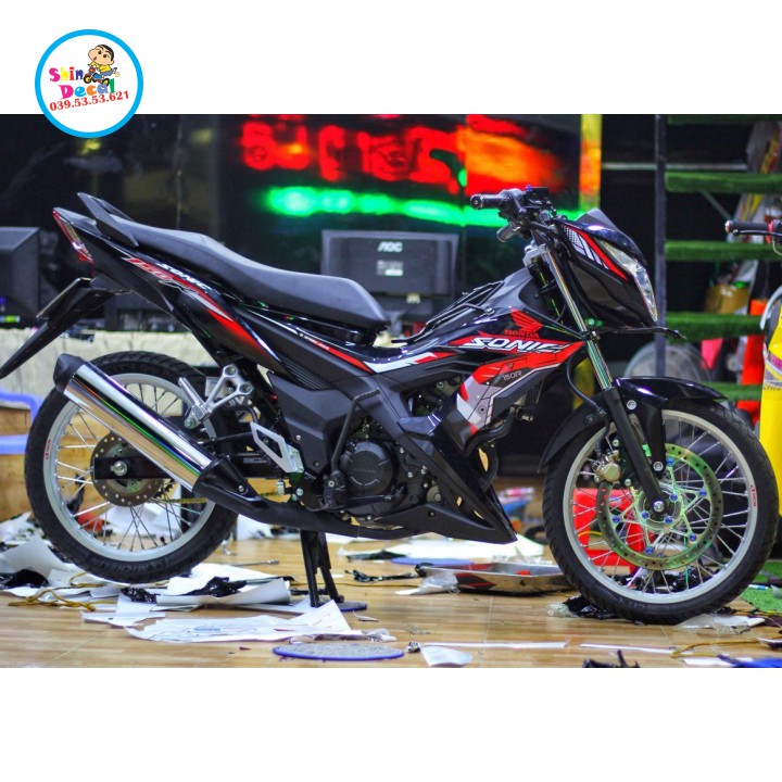 Tem xe sonic 150 đỏ đen v5
