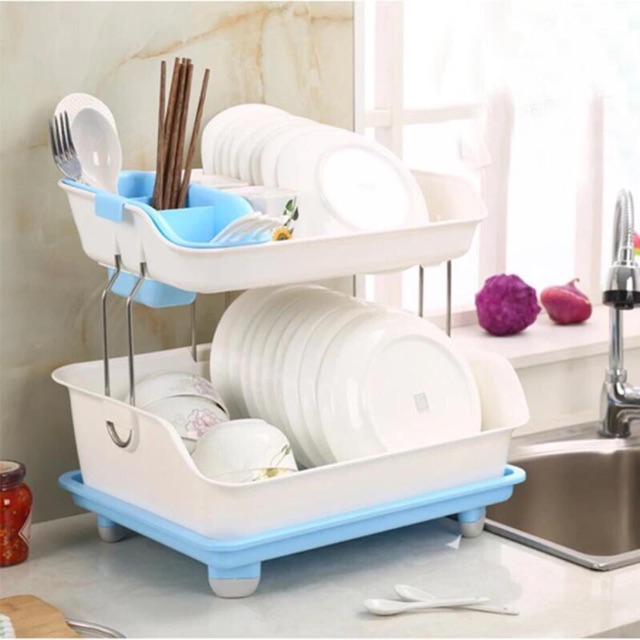 Kệ úp bát 2 tầng đa năng size 30x40x40cm.