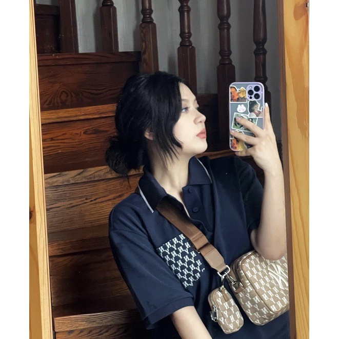 Áo polo MLB tay ngắn hiện đại Monogram