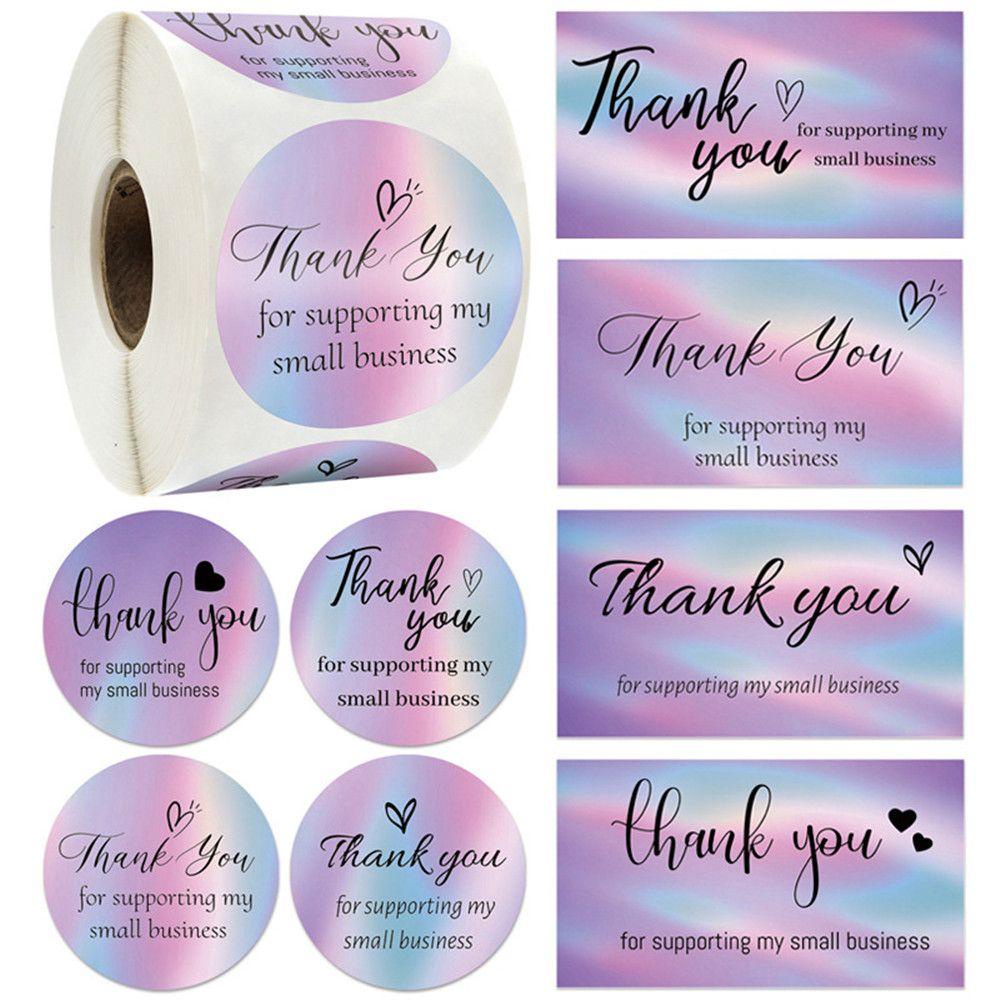 ZAIJIE24 Set 50 / 500 Sticker Thank You Dán Trang Trí Thiệp