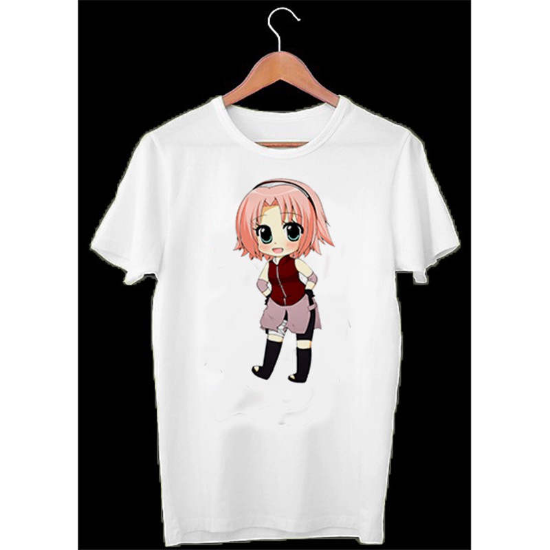 Áo thun Cotton Unisex - Nhân vật Haruno Sakura - Naruto - Chibi - Haruno Sakura xinh xắn