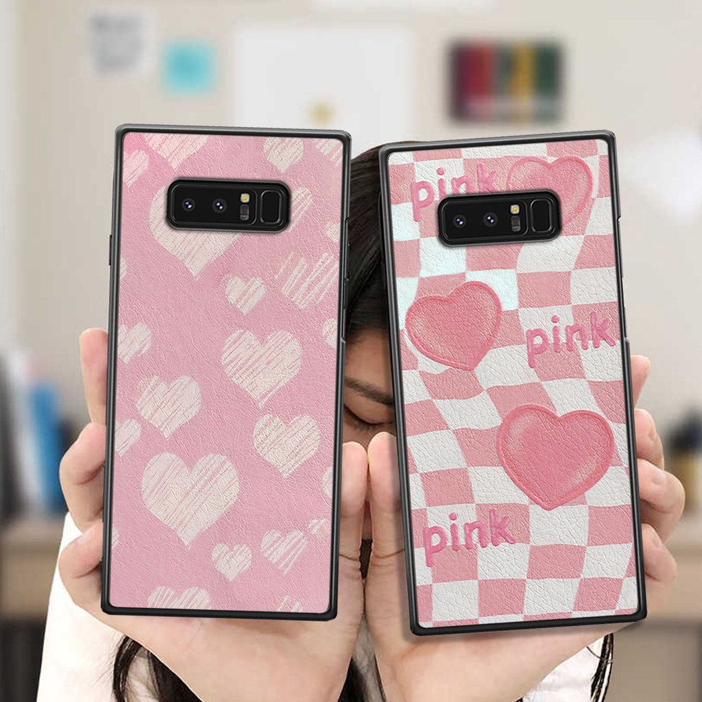 Ốp Samsung Note 8 caro trái tim cá tính, thời trang siêu đẹp, siêu phong cách
