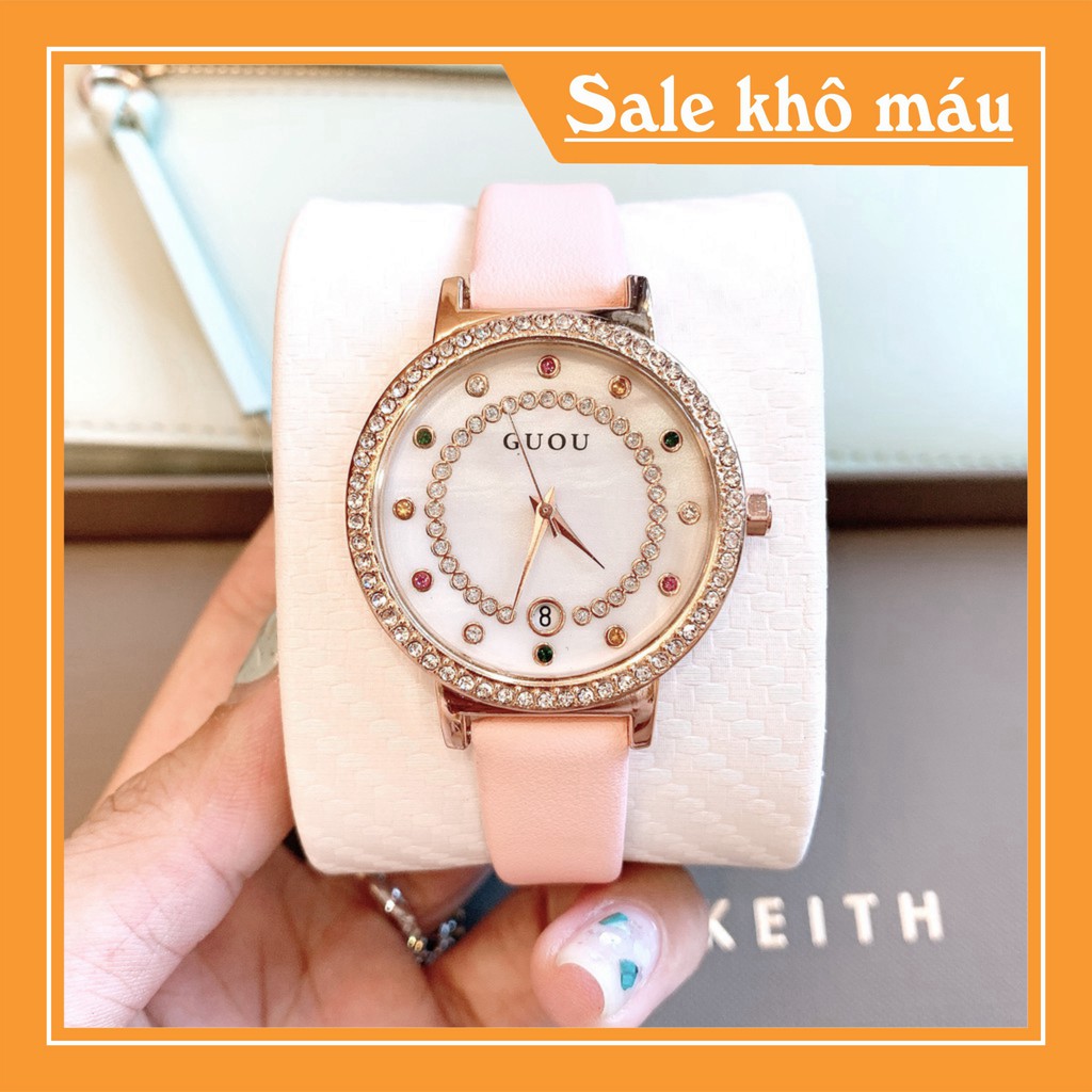 [Mã FAMAYFA2 giảm 10K đơn 50K] Đồng hồ nữ Guou mặt tròn dây da siêu bền , kiểu dáng thời thượng , trẻ trung | BigBuy360 - bigbuy360.vn