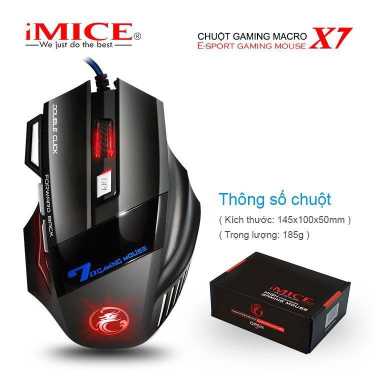 [5🌟][FREESHIP-150K] CHUỘT GAMMING IMICE X5,X7, X9 CÓ DÂY, ĐÈN LED CHÍNH HÃNG [SALE]