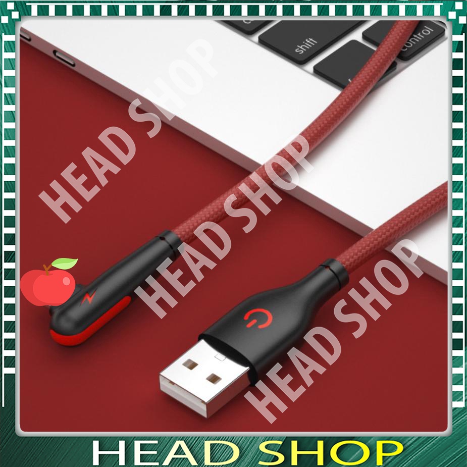 Cáp Sạc Nhanh cho điện thoại táo 90 Độ 3a chữ L 1m 2m mã 90 độ HEAD SHOP