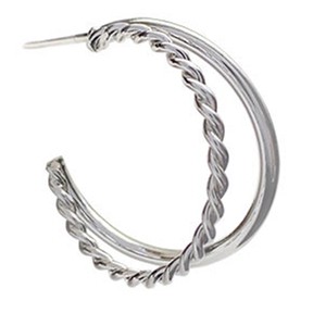 Hoa tai tròn mạ bạc 925 thời trang A0008