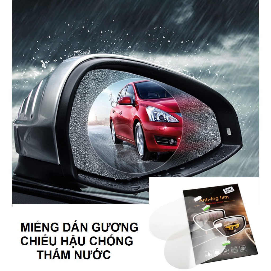 Bộ 2 Miếng Dán Gương Chiếu Hậu Chống Nước, Chống Lóa Cao Cấp