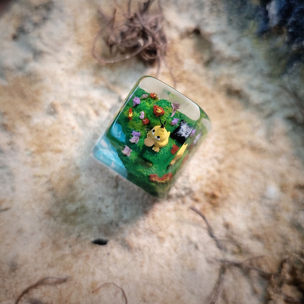 Keycap pokemon Psyduck  - nút phím cơ - keycap lẻ - keycap anime - keycaps xuyên sáng - keycap resin epoxy