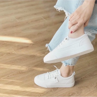 (HÓT) giày nữ basic da mềm from ôm chân đi êm nhẹ dây rút mã mới
